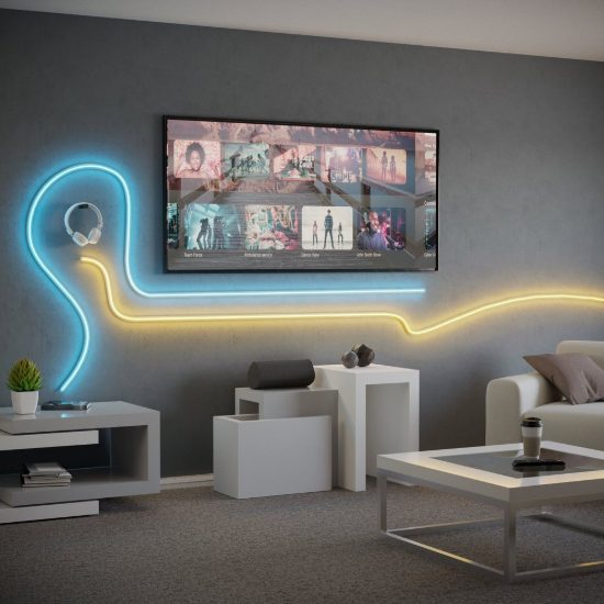 Eglo neon stripe z striscia led per soggiorno bianco dimmerabile 5mt 30w rgb 3000k 6500k