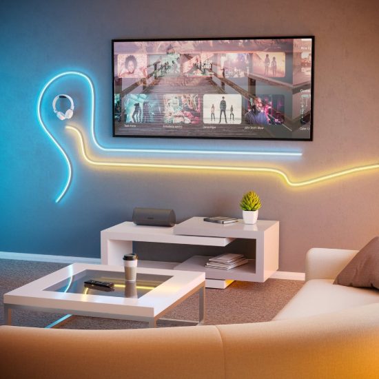 Eglo neon stripe z striscia led per soggiorno bianco dimmerabile 5mt 30w rgb 3000k 6500k