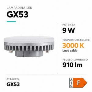Lampadina gx53 9w led 3000k ideal lux
