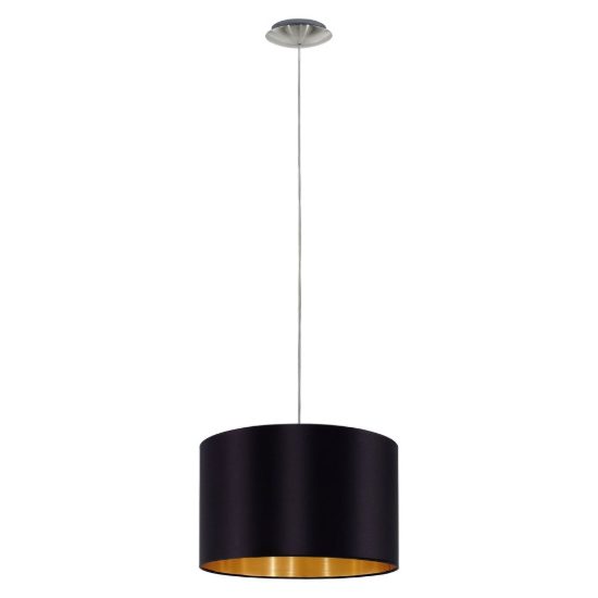 Eglo maserlo lampadario a sospensione cilindro moderno nichel opaco per ingresso