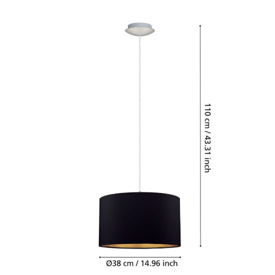 Eglo maserlo lampadario a sospensione cilindro moderno nichel opaco per ingresso