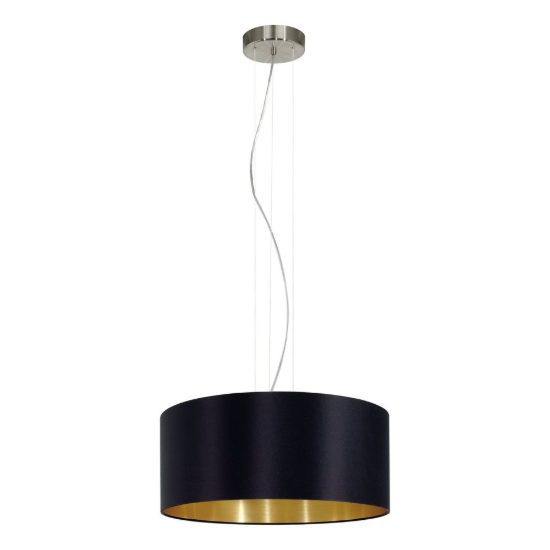 Eglo maserlo lampadario a sospensione 3 luci moderno nichel opaco per soggiorno