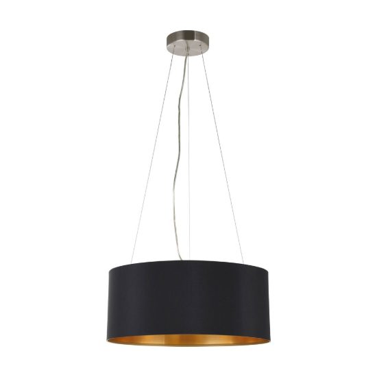 Eglo maserlo lampadario a sospensione 3 luci moderno nichel opaco per soggiorno