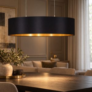 Eglo maserlo lampadario a sospensione 2 luci nichel opaco per sala da pranzo