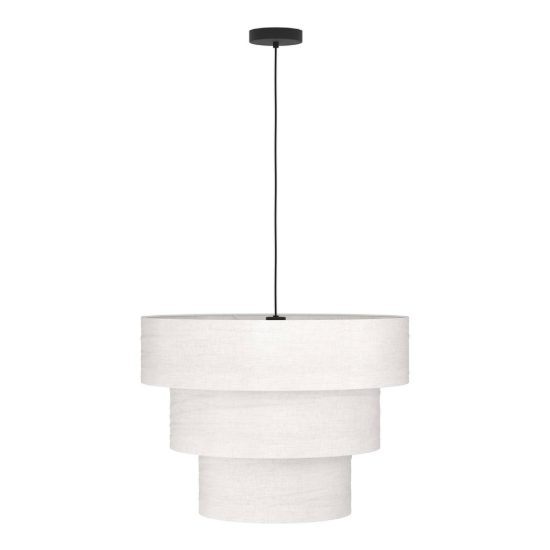 Eglo parogno lampadario moderno per sala da pranzo cilindro tessuto nero a sospensione