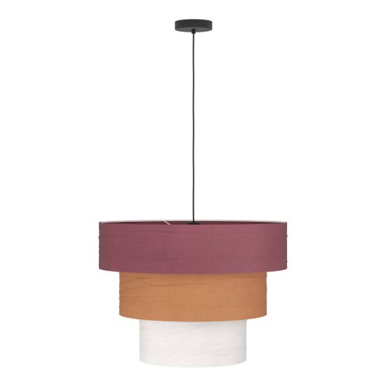 Eglo parogno lampadario moderno per sala da pranzo cilindro nero a sospensione