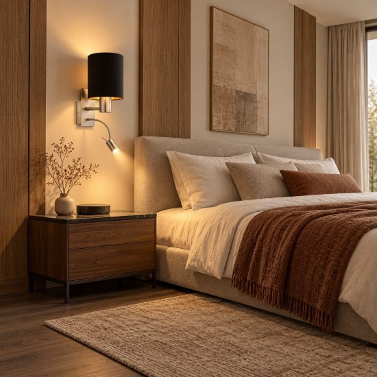 Eglo pasteri applique per comodino camera da letto led 3.8w 3000k nichel opaco