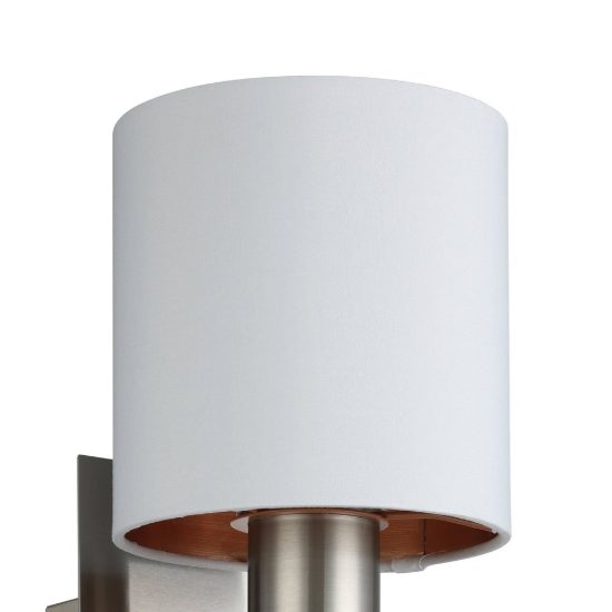 Eglo pasteri applique per comodino camera da letto led 3.8w 3000k nichel opaco paralume bianco