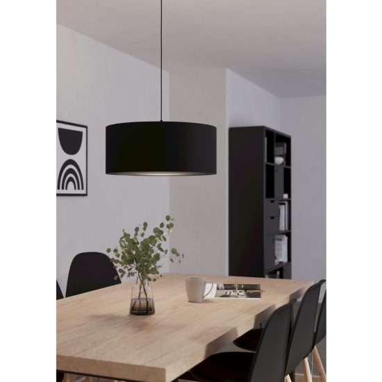 Eglo maserlo 1 lampadario moderno per sala da pranzo nero a sospensione