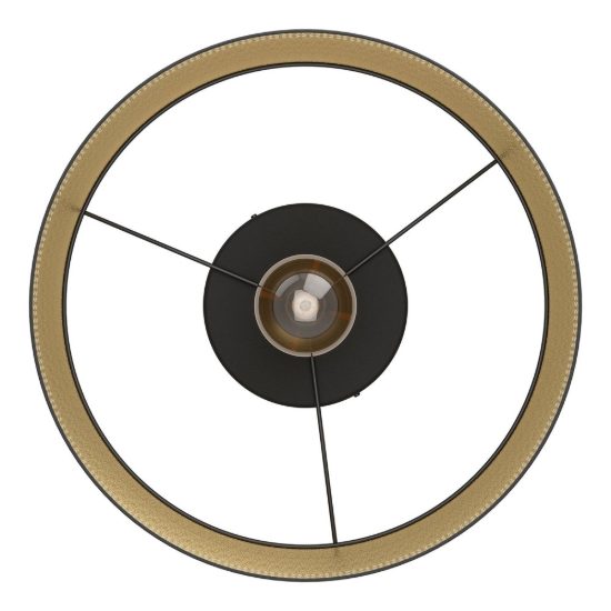 Eglo esteperra plafoniera moderna rotonda nera 48cm cilindro di tessuto per soggiorno