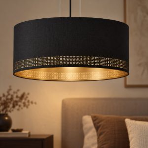 Eglo esteperra lampadario per sala da pranzo nero a sospensione 3 luci