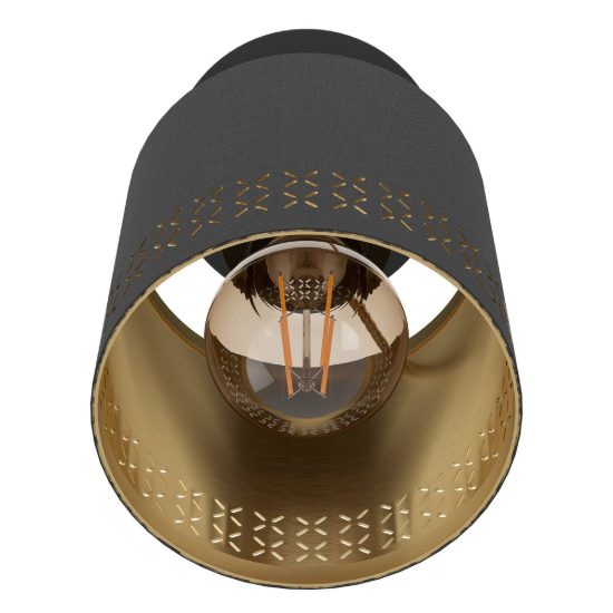 Eglo esteperra applique per comodino camera da letto cilindrica nera 12cm