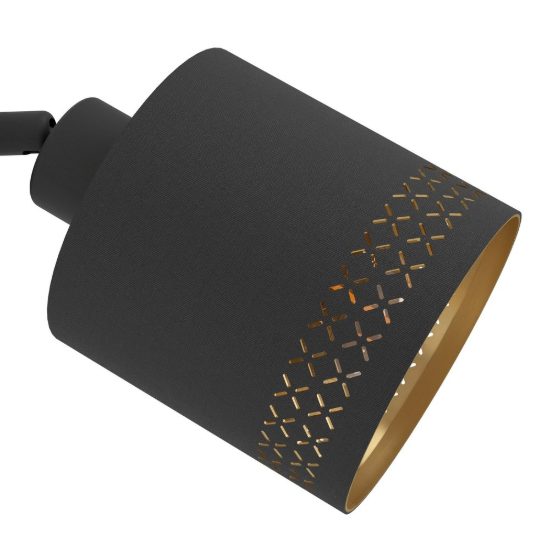 Eglo esteperra applique per comodino camera da letto cilindrica nera 12cm