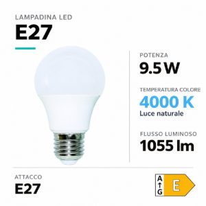 Life lampadina led goccia e27 9.5w 4000k 1055lm ottica 280