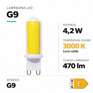 Life lampadine g9 cob led 4w 3000k 470 lumen