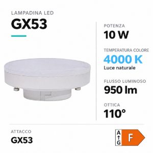 Life lampadina led gx53 10w 4000k 950lm