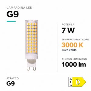 Lampadina g9 led 7w 3000k 1000lm 300° life