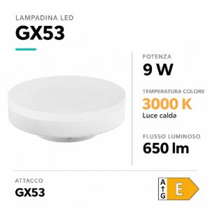 Isyluce lampadina led gx53 9w 3000k 650lm ottica 120