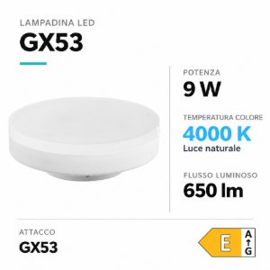 Isyluce lampadina led gx53 9w 4000k 650lm ottica 120