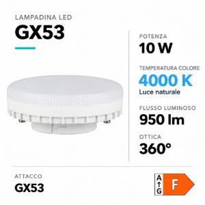 Lampadina gx53 led 10w 4000k dimmerabile