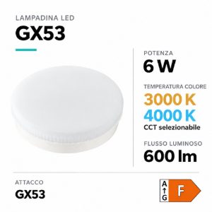 Toplight lampadina led gx53 6w cct 3000k-4000k 600 lumen