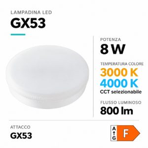 Lampadina led gx53 switch cct 3000k 4000k 8w 720lm toplight