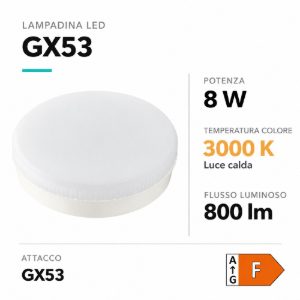 Toplight lampadina led gx53 dimmerabile 3000k 800 lumen
