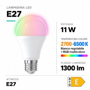 Eglo connect z lampadina led 11w rgb 2700k 6500k dimmerabile con controllo smart