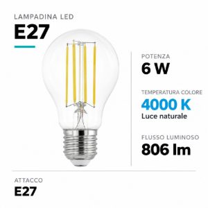 Lampadina led e27 6w 4000k dimmerabile goccia trasparente bluetooth fp eglo