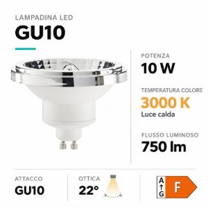 Ideal lux lampadina gu10 led 10w 3000k