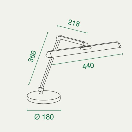 Fabas beba lampada da scrivania bianca led 12w cct 3000k 4000k 6000k