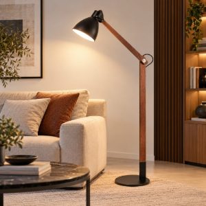 Fabas sveva piantana industrial campana nera legno orientabile