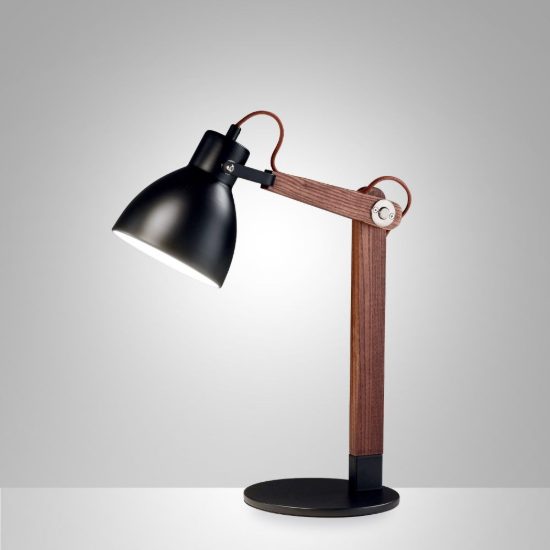 Fabas sveva lampada da scrivania industriale nera orientabile