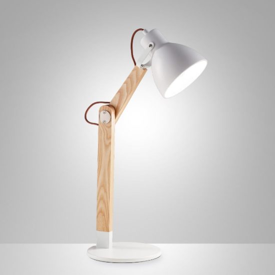 Fabas luce sveva lampada da tavolo industriale bianca per camera da letto