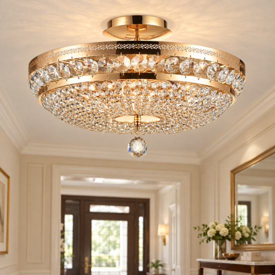 Maytoni ottilia plafoniera classica oro 6 luci