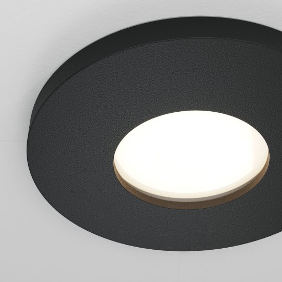 Faretto da incasso per bagno ip65 tondo nero gu10 maytoni stark