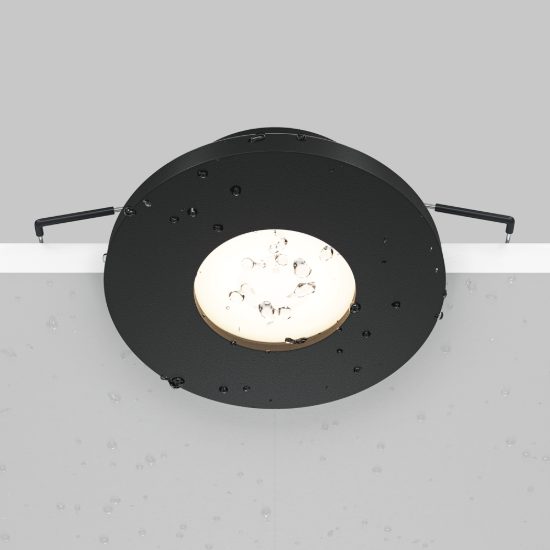 Faretto da incasso per bagno ip65 tondo nero gu10 maytoni stark