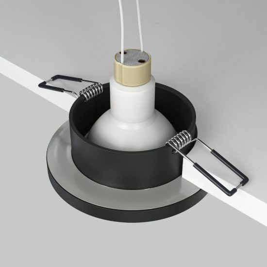 Faretto da incasso per bagno ip65 tondo nero gu10 maytoni stark