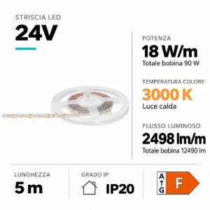 Gea luce bobina 5mt striscia led 18w-m 3000k 24vdc