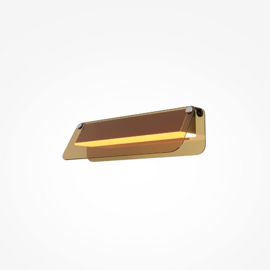 Maytoni flat applique da parete nera vetro ambra led 6w 3000k 30cm