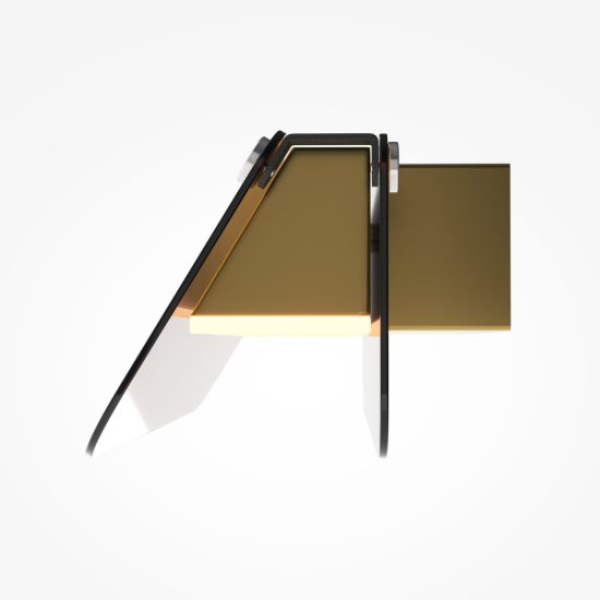 Maytoni flat applique da parete nera vetro ambra led 6w 3000k 30cm
