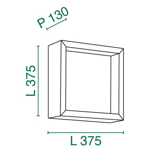 Fabas window applique da parete quadrata quercia led 29w 3000k