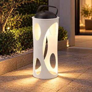 Fabas caddy lampada giardino bianca led 3w 3000k ip54 ricaricabile