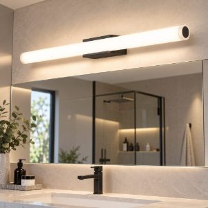 Fabas dava applique per specchio bagno nero led 13w cct 2700k 3000k 4000k ip44
