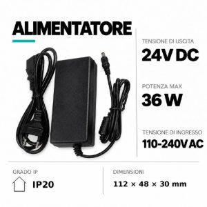 Life driver alimentatore con plug per strip led ip20 monocolore fino a 36w