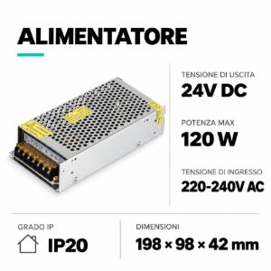 Driver trasformatore in metallo per strip led life ip20 fino a 120w