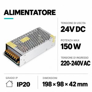 Driver life per strip led monocolore ip20 fino a 150w in metallo