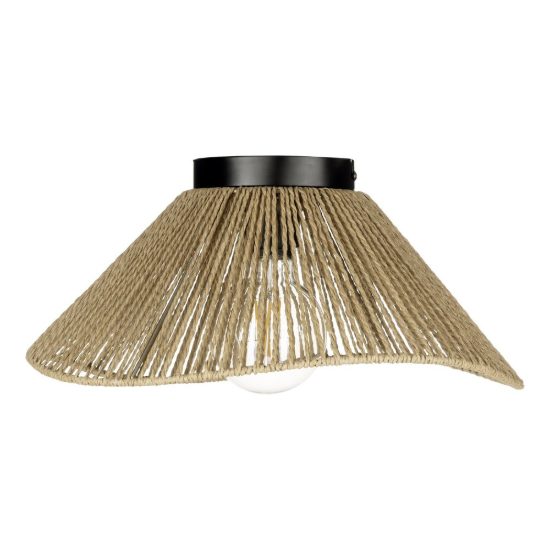 Eglo lavister plafoniera rustica tonda nera 39cm