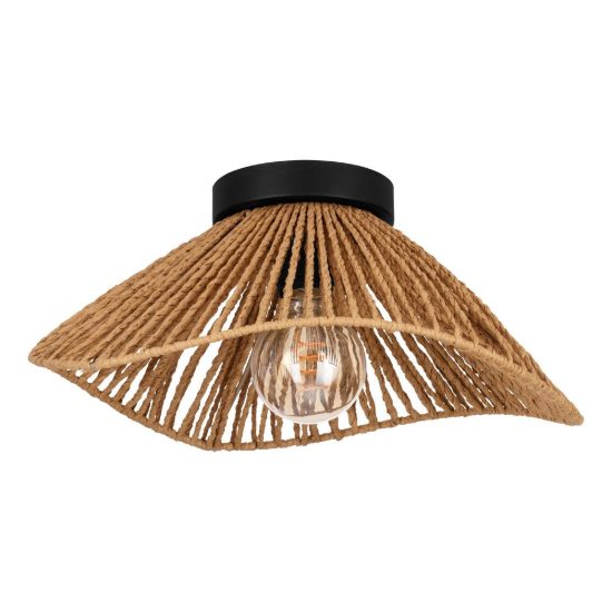 Eglo lavister plafoniera rustica tonda nera 39cm