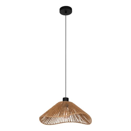 Eglo lavister lampadario rustico per ingresso forma cono nero a sospensione